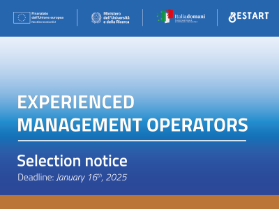 Notice of selection for the recruitment of No. 5 “Experienced Management Operators” for the RESTART Foundation